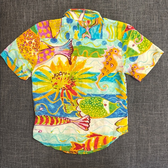 Vintage 90s Jams World Little People “Creatures Sea” Hawaiian Shirt – XS - Picture 5 of 5